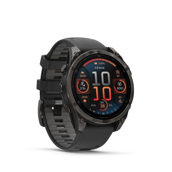Fenix 8 47mm AMOLED Sapphire Schwarz/Carbongrau - Armband Schwarz