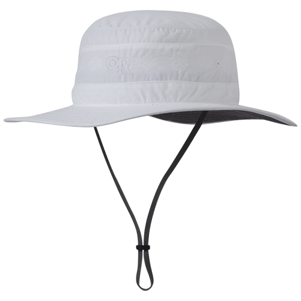 Women&#039;S Solar Roller Sun Hat White-Rice Embroidery