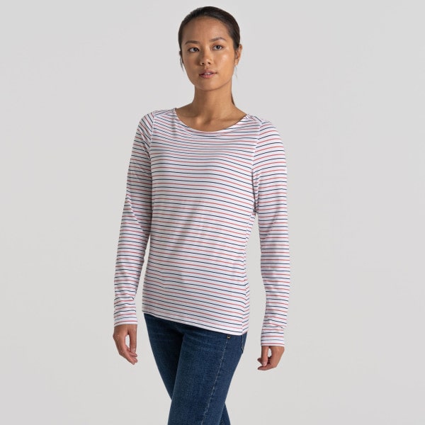 Nosilife Erin LS Top W Blue Navy/Pompeian Red Stripe