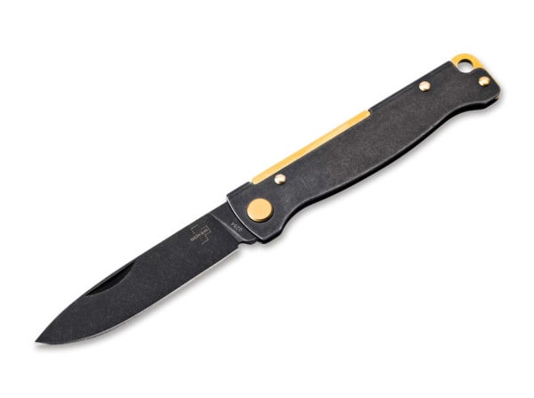 Böker Plus Atlas Black Stonewash Brass