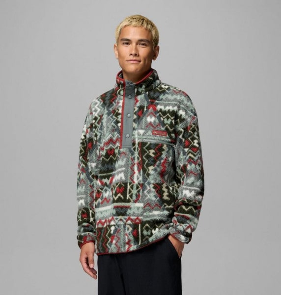 Helvetia Half Snap Fleece Edona Sage Geomix