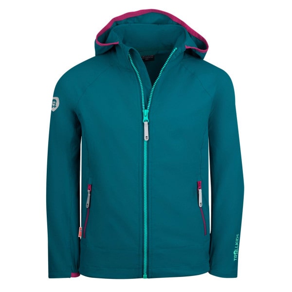 Girls Kvalvika Jacket Smaragd/ Pink
