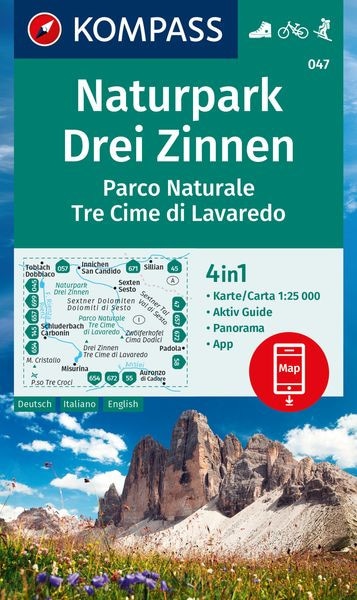 Wanderkarte Naturpark Drei Zinnen