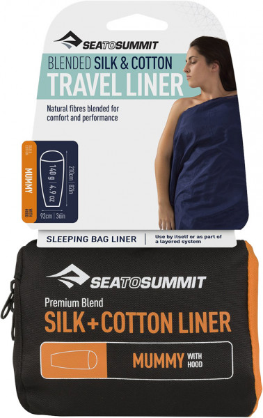Silk &amp; Cotton Travel Liner Mummy