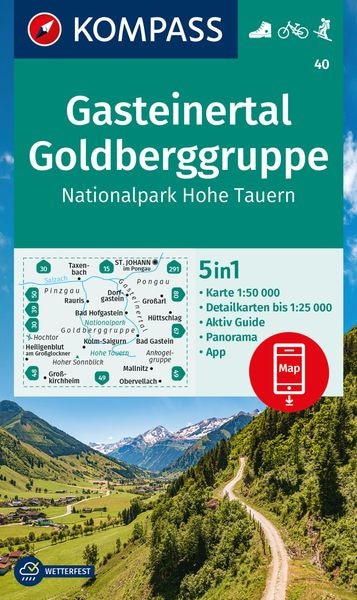 Wanderkarte 40 - Gasteinertal, Goldberggruppe, NP Hohe Tauern
