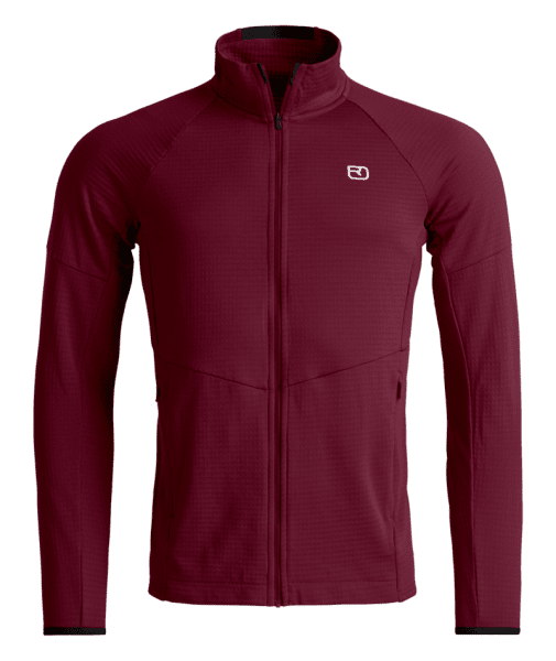 Fleece Light Grid Jacket Red Malbec