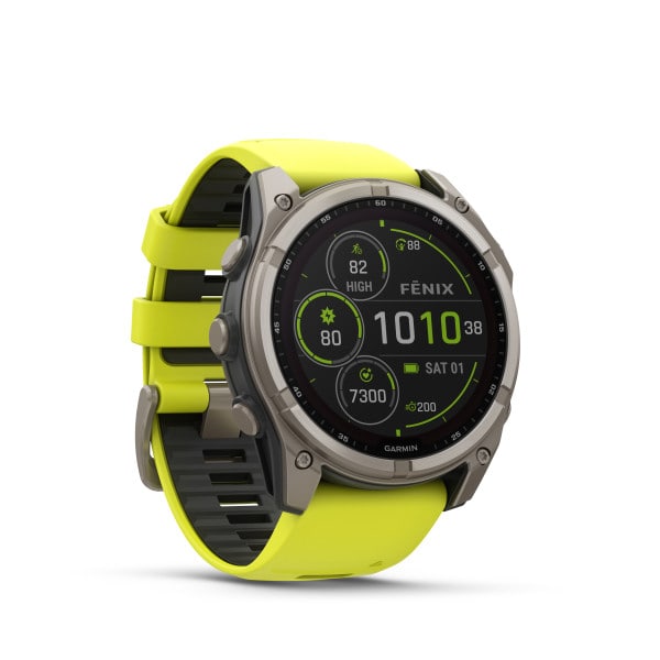 Fenix 8 51mm SOLAR Sapphire Graphit/Titanium - Armband Yellow