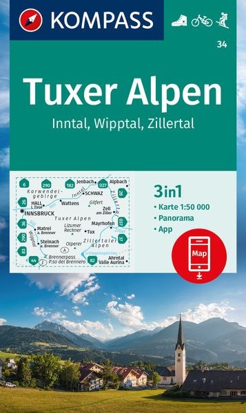 Wanderkarte Tuxer Alpen