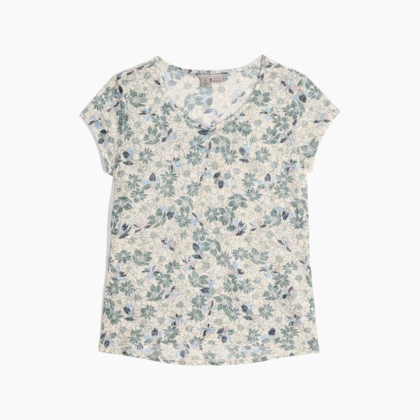 Featherweight Tee W Chalk Marigold Pattern