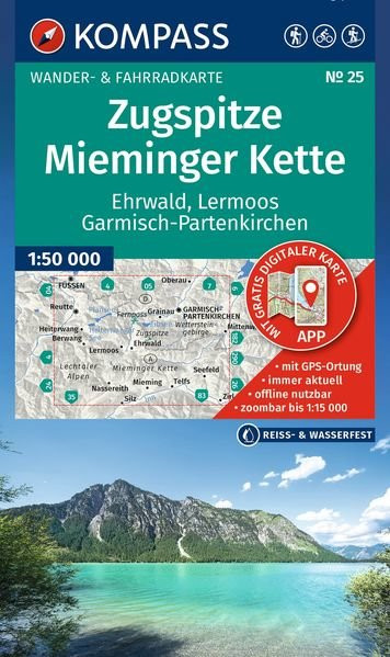 Wanderkarte Zugspitze, Mieminger Kette