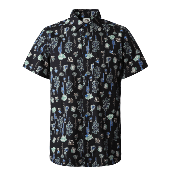 Mens SS Baytrail Pattern Shirt Sonic Blue