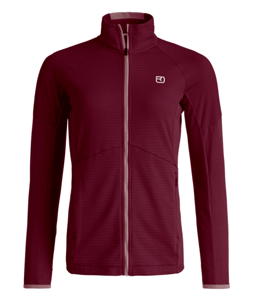 Fleece Light Grid Jacket W Red Malbec