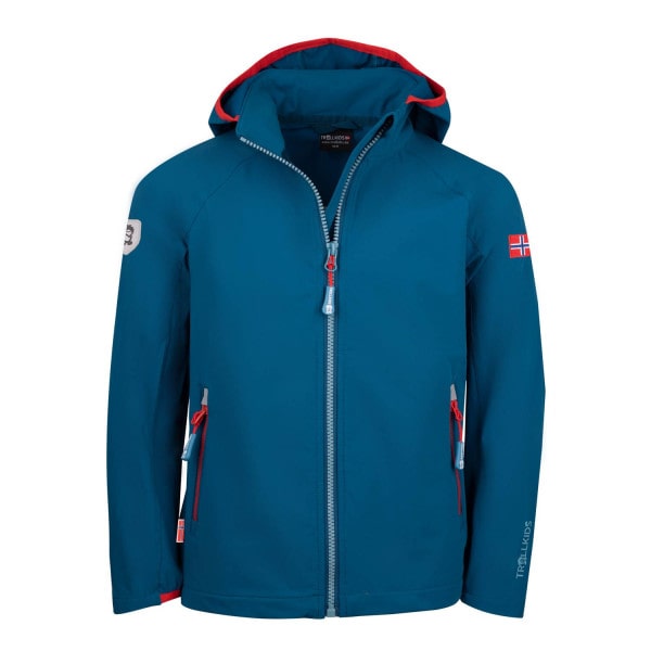 Kids Kvalvika Jacket Petrol/Red