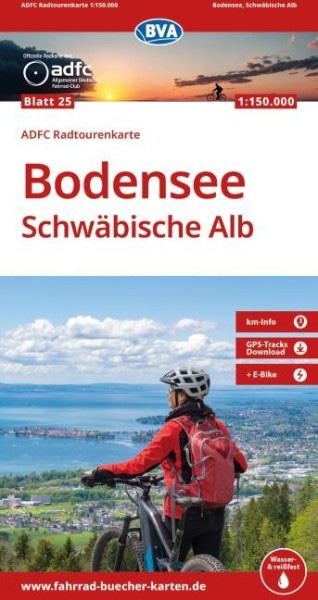 ADFC Fahrradkarte Bodensee / Schwäbische Alb