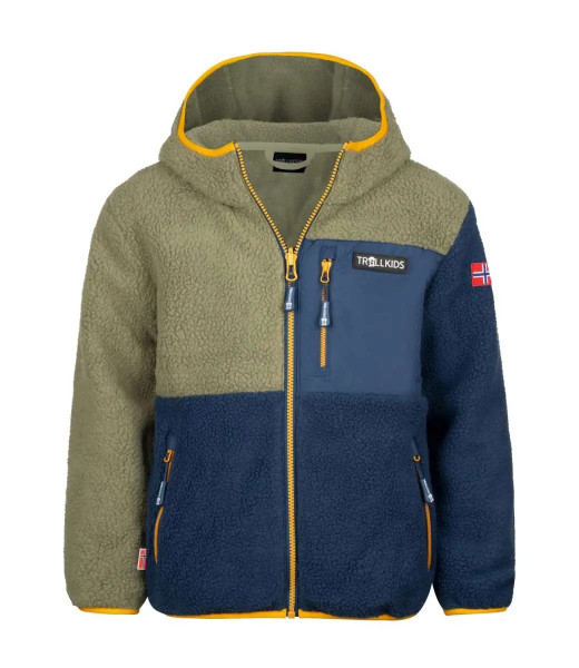 Kids Aurlandsfjord Jacket Moss/Blue/Yel - Gr. 116