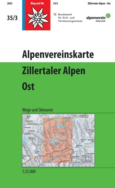 AV-Karte 35/3 - Zillertaler Alpen Ost W/S