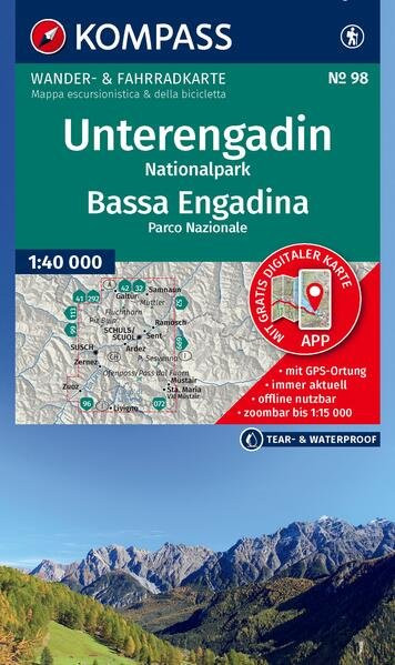 Wanderkarte Unterengadin Nationalpark