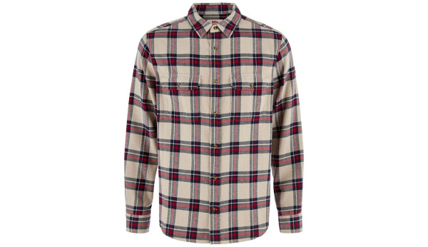 Övik Heavy Flannel Shirt-Fossil/Red