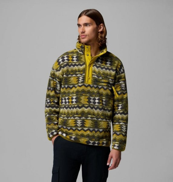 Helvetia II Printed Half Snap Fleece Green