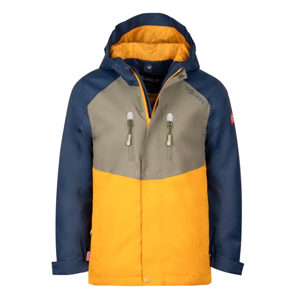 Kids Bryggen 3In1 Jacket Moss/Gold/Blue