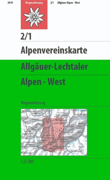 AV-Karte 2/1 - Allgäuer-Lechtaler Alpen West