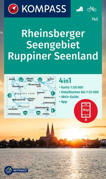 Wanderkarte Rheinsberger Seengebiet, Ruppiner Seenland