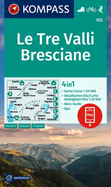 Wanderkarte Le Tre Valli Bresciane