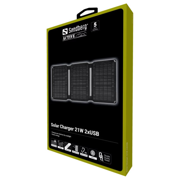 Solar Charger 21W 2xUSB