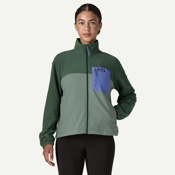 Micro D Patch Pocket Jacket Woman Cover Green