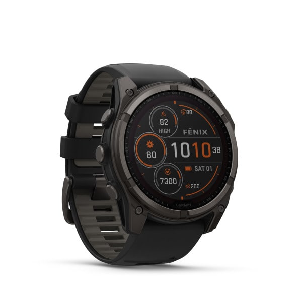 Fenix 8 51mm SOLAR Sapphire Graphit/Carbongrau - Armband Schwarz