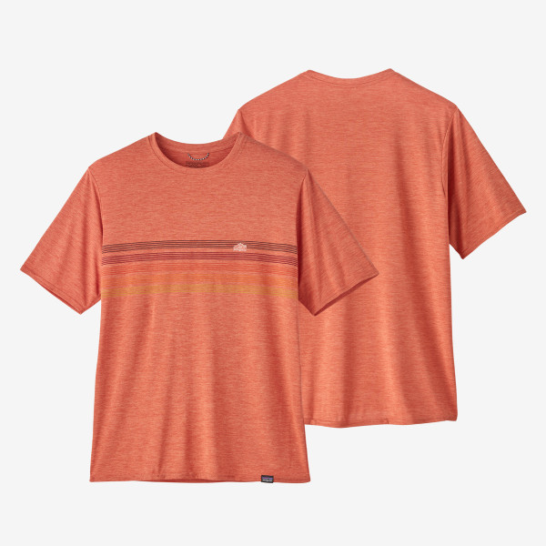 M'S Cap Cool Daily Graphic Shirt Line Logo Ridge Stripe: Quartz Coral X-Dye