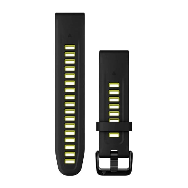 20MM Quickfit Armband Silikon - Schwarz/Electric Lime