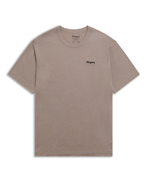 Logo Merino Tee Men Rock Taupe