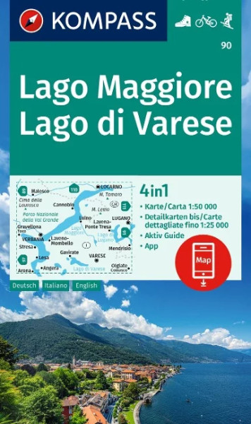 Wanderkarte Lago Maggiore, Lago di Varese