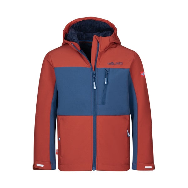 Kids Bergsfjord Winter Softshell Jacket Red/Blue
